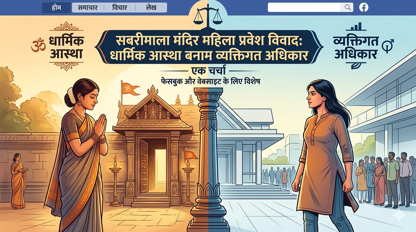 सबरीमाला मंदिर महिला प्रवेश विवाद: धार्मिक आस्था बनाम व्यक्तिगत अधिकार