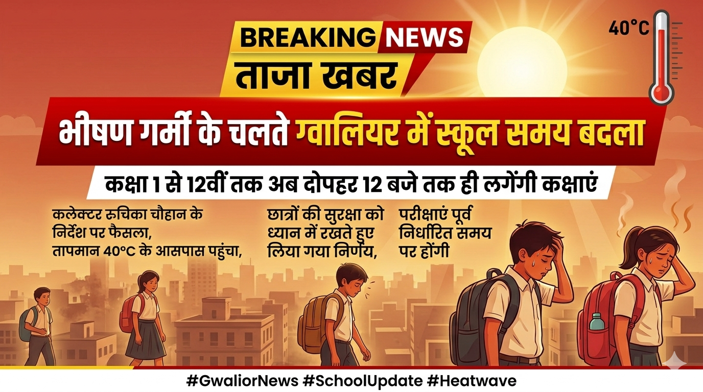 ग्वालियर: भीषण गर्मी के चलते स्कूल समय में बदलाव