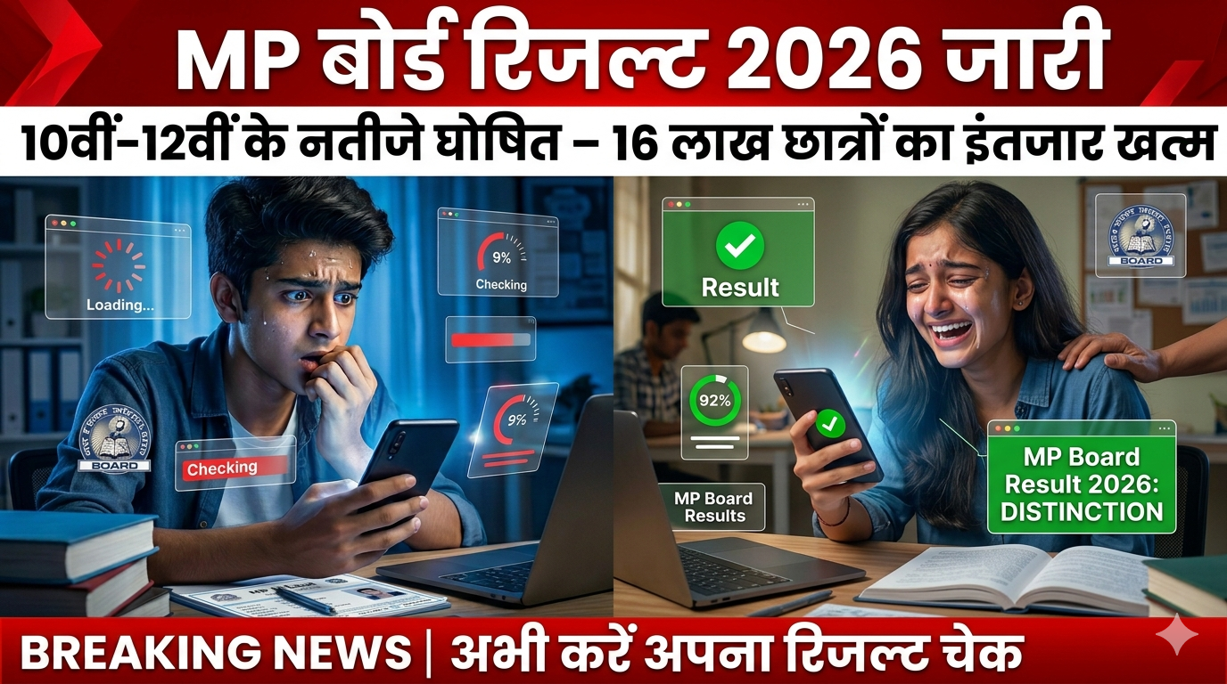 एमपी बोर्ड कक्षा 10वीं एवं 12वीं के रिजल्ट 2026 घोषित: 16 लाख से ज्यादा छात्र अब स्कोर चेक कर सकते हैं